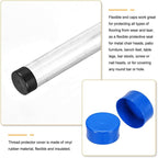 uxcell 4pcs Rubber End Caps 110mm(4.3 Inch) ID Vinyl Round End Cap Cover Screw Thread Protectors Blue, 50mm Height