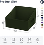 DIMJ Closet Storage Bins 6 Pack - Fabric Trapezoid Closet Organizer Bin, Foldable Storage Baskets for Shelves, Closet Shelf Organizer, Clothing Storage Box for Toys, Books, Towel, Clothes, Green