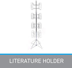 SSWBasics 4-Tier Chrome Rotating Standing Literature Rack - 64'H x 16"D - 16 Pockets Total - Sleek Floor Standing Book Display Rack for Periodicals - Sturdy Comic Book Display Stand for Magazines,