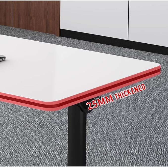 Conference Table Foldable Meeting Tables, Mobile Training Table with Wheels, Flip Top Rolling Seminar Meeting Table for Office,Meeting Room,classr (White, 47.2×23.6×29.5in)