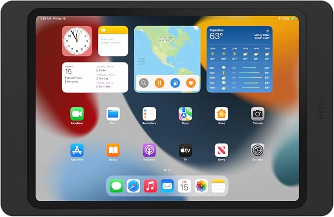 iPort Surface Mount System iPad Wall Mount – Slim & Secure Enclosure for iPad Pro 11" (3rd Gen) & Air 10.9" (5th Gen) | Built-in PoE Charging | Flush Wall Dock for Smart Home & Commercial Use – White