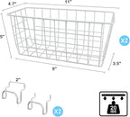 G.CORE 2 Pack Pegboard Baskets, Metal Shelves Hooks to 1/8" 1/4" Peg Boards, Peg Board Baskets Bins Set - Organize Tools Workbench Accessories Garage Storage Wall Mount Organizer Attachments (Medium)