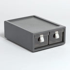 Pendaflex Stackable Drawer, Durable Plastic, Silicon Handles, Tinted Drawers, Double, Gray, 9" x 7" x 3.5", Medium, 1 Piece (41793)