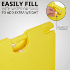 Jumbl Outdoor A-Frame Sandwich Signboard 24” x 36” Display Surface – w/PVC Sign Protector & Sand Fill Holes – Duel Display Signage Stand for Storefront Sidewalk Curb (Yellow)