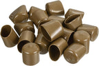uxcell 20pcs Rubber End Caps 29mm(1 1/8") ID Vinyl PVC Round Tube Bolt Cap Cover Screw Thread Protectors Light Brown