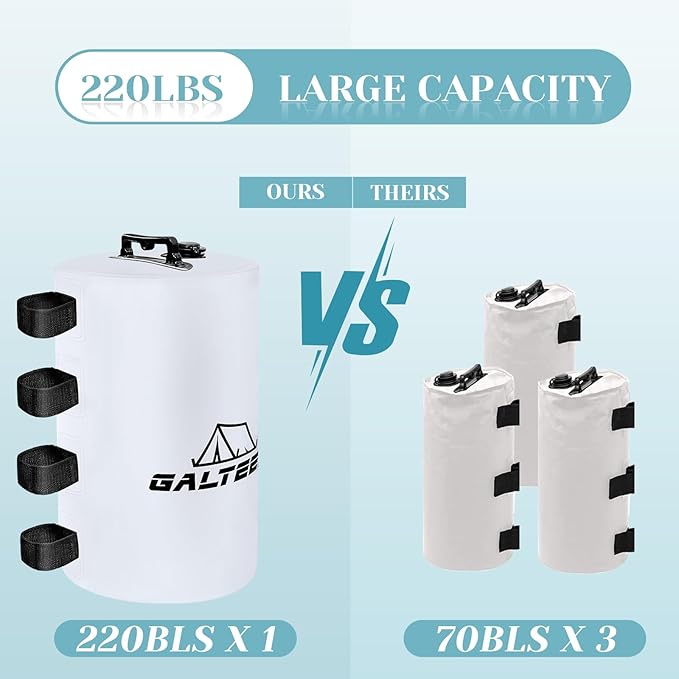 Canopy Water Weight Bag,440 LBS Water Tent Weights Set of 8 Leg Weights for Pop Up Canopy,Canopies,Tent,Gazebo,White