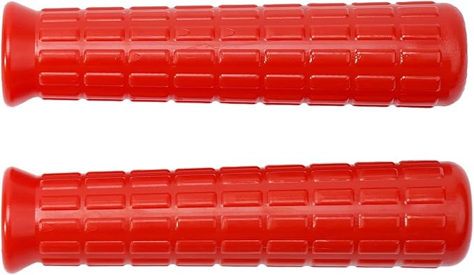 2Pcs Wheelbarrow Rubber Handles Replacement, Anti-slip Handle Grip Covers Weatherproof Handles Non-Slip Round Tubes for Garden Carts(114x19mm Red)