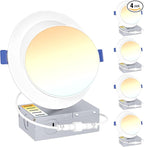 Ensenior 4 Pack 6 inch Gimbal Led Recessed Lighting, 90° Rotatable and 5CCT Selectable, Dimmable Eyeball Recessed Lights, Angled Adjustable Ceiling Downlight, 1200LM, 12W=115W-ETL&FCC Certified