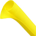 Automotive Wire Loom Tubing, Split Braided Cord Protectors from Pets No Chew, Flexible Cable Sleeve Cable Management for TV/Computer/Electric Wires (Yellow, 5/16"-10ft)