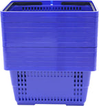 12PCS Blue Plastic Shopping Baskets with Handles, Portable Retail Baskets Grocery Basket with Handles,21L Hand Shopping Basket Set for Stores, Supermarket, Retail, Groceries Carrying