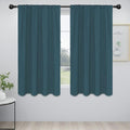 Easy-Going Rod Pocket Blackout Curtains for Bedroom, Room Darkening Window Curtains for Living Room, Thermal Insulated Noise Reduction Solid Window Drapes, 2 Panels(52x56 in, Bluestone)