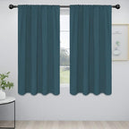 Easy-Going Rod Pocket Blackout Curtains for Bedroom, Room Darkening Window Curtains for Living Room, Thermal Insulated Noise Reduction Solid Window Drapes, 2 Panels(52x63 in, Bluestone)