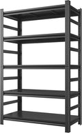 Garage Shelving Units, Heavy Duty 5-Tier Storage Shelves, Metal Adjustable Storage Rack, Steel Shelves, 2750 lbs Capacity, Industrial Shelving for Heavy Tools (Black, 24"Dx47"Wx87"H, 5-tier)