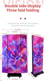 LED Digital Signage Display (P1.25Spliceable LED Poster Screen, with Publishing System, Foldable Advertising Display Kiosk, Suitable for Events and Rental Scenarios, Supports WiFi/USB/HDMI)(90in-)