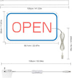 22.8"x 11.8" Ultra Bright 12V Neon Open Sign for Business, LED Open Neon Sign, Electric Light up Signs for Stores, Restaurants Offices Retail Shops Window(Blue-Red-Horizontal)