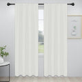 Easy-Going Rod Pocket Blackout Curtains for Bedroom, Room Darkening Window Curtains for Living Room, Thermal Insulated Noise Reduction Solid Window Drapes, 2 Panels(34x84 in, Ivory)