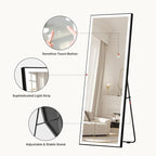 Kosmonia 71x24 Full Length Mirror, Dimmable 3 Color LED Light w/Light Memory, Distortion Free Silver Coating Mirror, HD Reflection &Anti Desilvering,Tempered Glass &Shatter Proof Film Doubles Safety