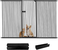 Lumizone Extra Tall Cat Gate 55.12" High Pressure Mounted Extra Wide 2025 New (17 Sizes) 1.37" Gap No Drilling Auto-Close One-Handed Operation Tall Pet Gate for Dogs(Black, 55.12" H x 88.58"-92.71" W)