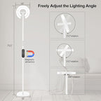Torchiere Floor Lamp for Bedroom, 75.5 Inch Tall Corner Standing Lamp for Living Room with Rotatable Ring Lights, 36W Bright Dimmable LED Floor Light with Remote Control for Reading Office