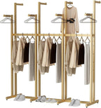 Gold Clothing Racks, Metal Clothes Rack with 8 Straight Arms, Freestanding Garment Rack for Hanging Clothes Heavy Duty, 46" to 63" Adjustable Height Retail Clothing Rack for Boutiques Display