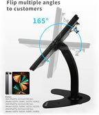 Desktop Wall Mount Anti-Theft Security Kiosk POS Stand Holder Enclosure for 2022 2021 2020 2018 iPad Pro 12.9", Flip & 360° Swivel Design