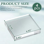 Acrylic Base Stand 4 Pack 5 X 5 X 1 Inch Acrylic Blocks for Display Trophy Base Clear Square Cube Riser Display Cylinder Pedestal Stands for Collectibles Jewelry Props Food Display