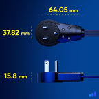 Maximm Cable 25 Ft 360° Rotating Flat Plug Extension Cord/Wire, 16 AWG Multi 3 Outlet Extension Wire, 3 Prong Grounded Wire - Black - UL Certified