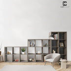 Fencer Wire 13-Inch Cube Storage Organizer Shelf, with Extra Thick Exterior Edge, Room Open Storage Shelf Divider, Bookcase, 6-Cube / 8-Cube / 9-Cube, Colors Available in Rustic Grey Oak and White