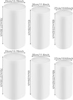 6Pcs Metal Pedestal Stand for Party, Large White Cake Stand, Pedestal Display Plinth Pillars for Wedding Ceremony Birthday Party Art Decor, Column Decorative Cube for Wedding Dessert Table Display