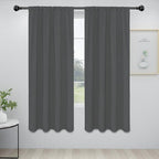 Easy-Going Rod Pocket Blackout Curtains for Bedroom, Room Darkening Window Curtains for Living Room, Thermal Insulated Noise Reduction Solid Window Drapes, 2 Panels(34x72 in, Grey)