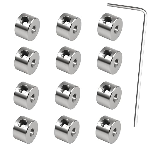 12pcs Set Screw Collars 4.05mm Bore Shaft Collars Screw Style, 9mm OD, 5mm Width, Landing Gear Collar Wheel Stopper for Automotive and Industrial Use