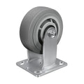5'' × 2'' Caster Wheel, Heavy Duty Industrial Caster, Rubber Wheels with Roller Bearing, Load 700lbs per Casters for Cart Dolly Toolbox Trolley (1 Rigid)