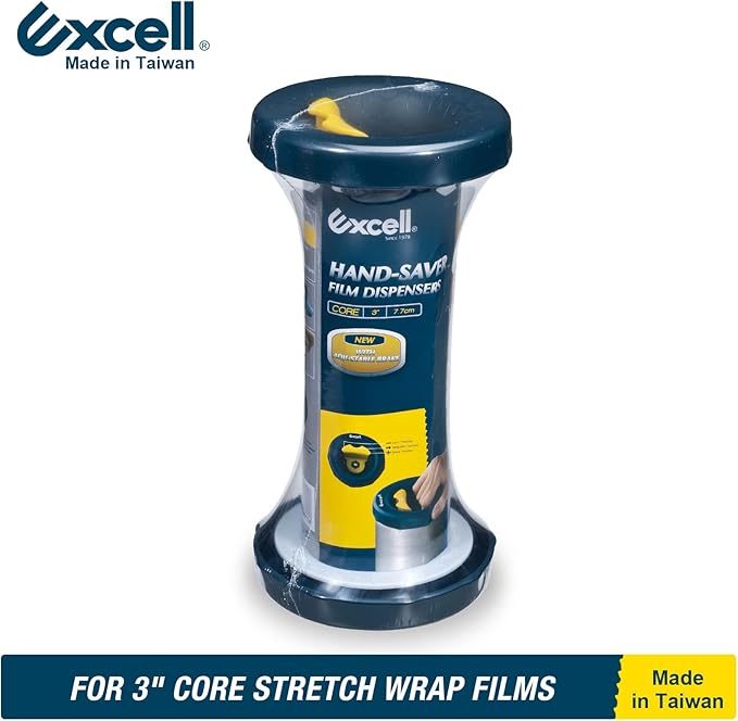 Excell SF-773 Hand Saver Stretch Film Dispenser with a Adjustable Brake for 3" Core Film, Stretch Wrap Dispenser, Wrap Handle with a Brake for Easy Packaging Experience (Adjustable Brake Edition)
