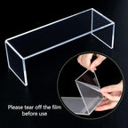 ELEGANTLIFE Acrylic Display Riser,4.3mm Heavy Duty Crystal Display Stand Shelf Layered Aesthetic, Jewelry Display Shelf Risers for Décor,4 Pack Set Multi-color (Clear)