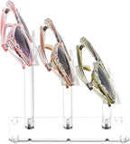 MOOCA 3 Tier Premium Acrylic Eyewear Display Stand, Sunglasses Rack Holder, Sunglasses Stand, Eyewear Organizer for Eyeglasses, 5 in H