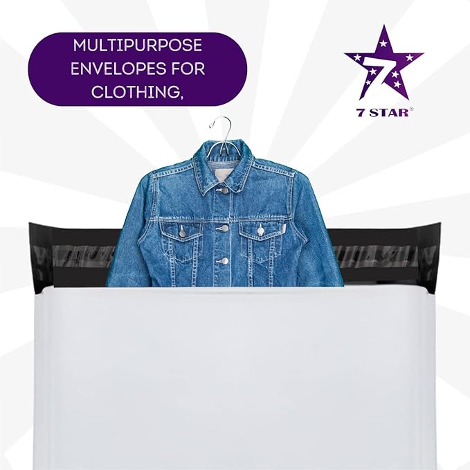 7STAR 9x12 Poly Mailers – Self-Sealing Shipping Envelopes, Tear-Resistant Waterproof Mailing Bags, 2.75 Mil Thick – Available in 1000 or 2000 Count (White, 9" x 12", 1000, Count, 1)