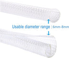 1/4" x50ft Split Sleeve Cable Organizer - Wire Protector Sleeving for Desk, PC, TV, Home Office | Cord Management Cover, Easy Install, White