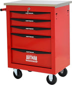 5 Drawer Rolling Tool Chest with Locker, 22.2" D Metal Movable Lockable Tool Cart Box Multi-Functional Hardware Storage Cabinet Box for Warehouse Basement Home Pantry Garage
