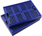 Hespapa 35 Quart Folding Crates, Blue Plastic Collapsible Storage Container Milk Crate Baskets, 2 Pack