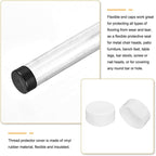uxcell 4pcs Rubber End Caps 115mm (4 1/2 Inch) ID x 80mm(3 1/8 Inch) H Vinyl Round End Cap Cover Screw Thread Protectors White