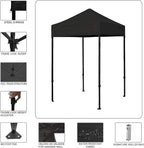 Eurmax USA 5'x5' Pop Up Canopy Tent Commercial Instant Canopies with Heavy Duty Roller Bag,Bonus 4 Sand Weights Bags (Khaki)