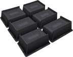 Bed Risers 3 Inch Heavy Duty,Oversized Couch Risers, Extra Wide Furniture Risers for Sofa Table Desk Headboard Chair Lifting,Rectangle Risering Blocks Support 6000 lbs(6 Pack Black)