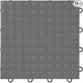 FlooringInc's Nitro 12"x12" Snap-Together Garage Flooring Tiles, Non-Slip Interlocking Plastic Floor Mat, Organization & Storage, Coin Pattern, Graphite, 12 Tiles, 12 Sq/Ft