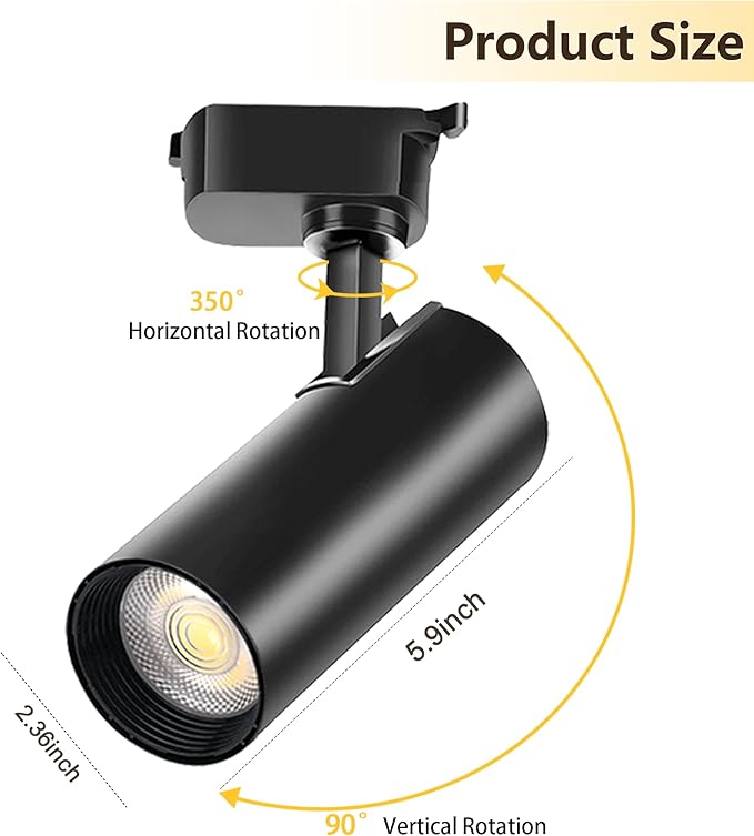 Black 25W 2000lm J&L Type LED Track Lighting System,4000K Natural Light Dimmable Brightness,with 13 FT Track Rails and Ceiling Spotlight Fixture Installation Package