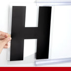 Leinuosen 300 Pcs Sign Letter Printed on Marquee Flexible Outdoor Black Portable Sign Board Plastic Changeable Letters and Numbers Punctuation Acrylic Numbers(8'', 9'')