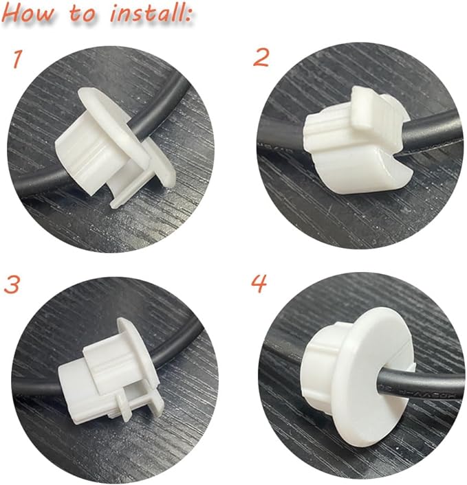 Wall Bushing Grommet for Starlink Dishy Router Ethernet Adapter Cable, Starlink Cable Routing Kit Feed-Through for 1 inch Wall Hole and Furnitures Wire Hole (White, 3 Pack)