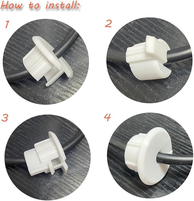 Wall Bushing Grommet for Starlink Dishy Router Ethernet adapter Cable, Starlink Cable Routing Kit Feed-Through for 1 inch Wall Hole and Furnitures Wire Hole (White, 4 Pack)