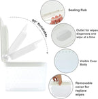 4 Pack Wipes Dispenser Seal-Designed Wipe Dispenser Holder Wipes Case Box for Bathroom Keep Wipes Fresh, Dust-Proof & Non-Slip