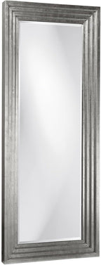 Howard Elliott Nickel Tall Delano Mirror, Large Self Standing Full Length Rectangular Mirror with Stepped Levels, 34 x 82 Inch