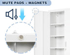 BESFUR Metal Storage Cabinet with 5 Adjustable Shelves and 2 Lockable Doors, 71" White Garage Metal Cabinet, Locking Cabinet for Office, School, Garage